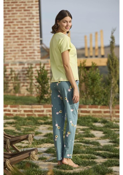 Kadın Desenli ve Baskılı "yoga Sport" Pijama Takımı 24120 indirimleri