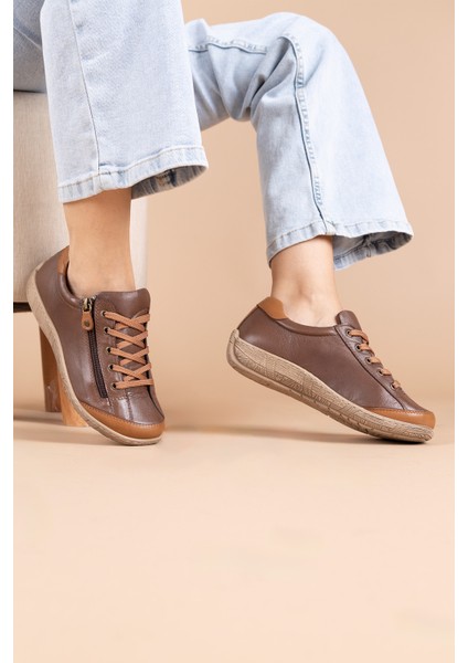 Sunset Kadın Hakiki Deri Kahve Ayakkabı