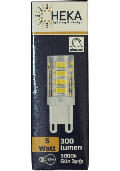 5W (35W) 3000K (Gün Işığı) G9 Duylu Dim Edilebilir LED Kapsül Ampul