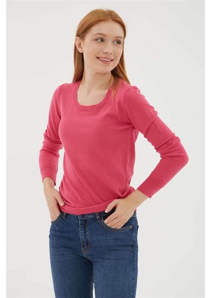 U Yaka Kazak Fuşya fırsatları