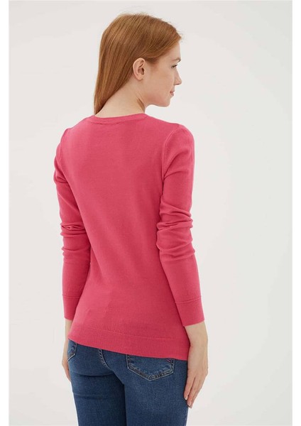 U Yaka Kazak Fuşya indirimleri