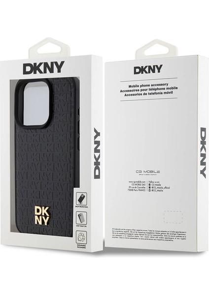 iPhone 15 Pro Kılıf Dkny Orjinal Lisanslı Magsafe Şarj Özellikli 3D Yazılı Repeat Pattern Siyah indirimleri