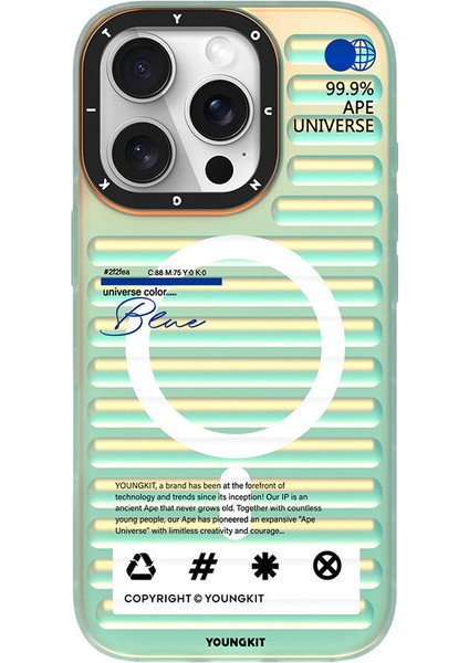 iPhone 16 Pro Uyumlu Kılıf Magsafe Şarj Özellikli Youngkit Chameleon Serisi Kapak Mavi