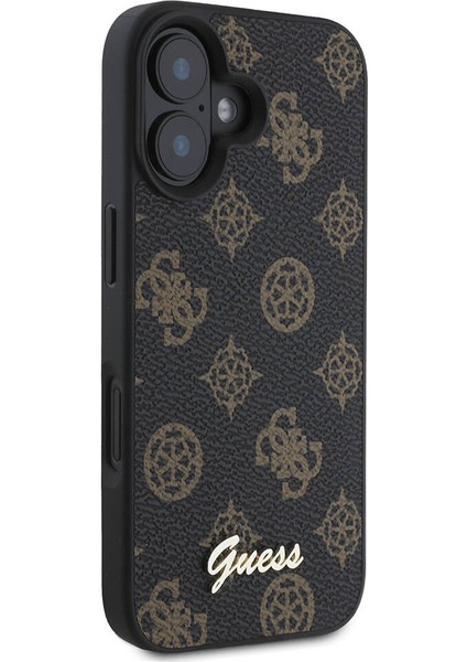 iPhone 16 Uyumlu Kılıf Guess Orjinal Lisanslı Magsafe Şarj Özellikli Yazı Logolu Peony Kapak Siyah fiyatları