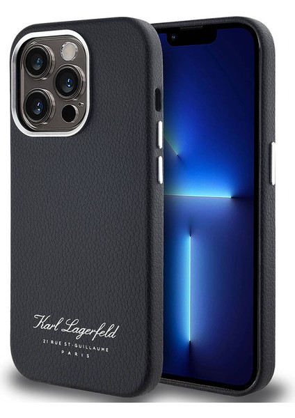 Apple iPhone 14 Pro Max Uyumlu Kılıf Orjinal Lisanslı Kl Yazılı Hotel Kapak Siyah