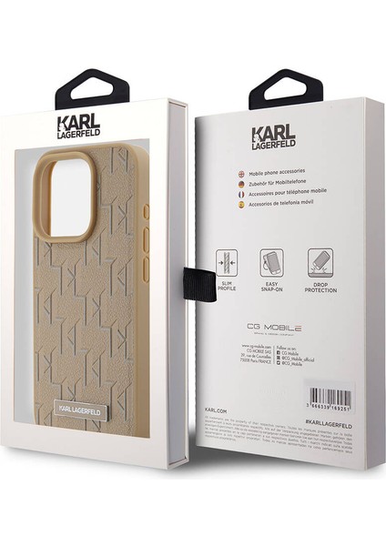 Apple iPhone 15 Pro Max Kılıf Lisanslı Magsafe Şarj Özellikli Kl Yazılı Hot Stamp Krem indirimleri