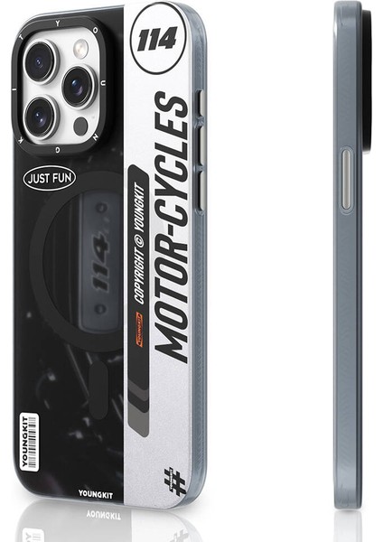 iPhone 14 Pro Uyumlu Kılıf Magsafe Şarj Özellikli Motorcycle Legend Serisi Kapak Siyah fiyatları