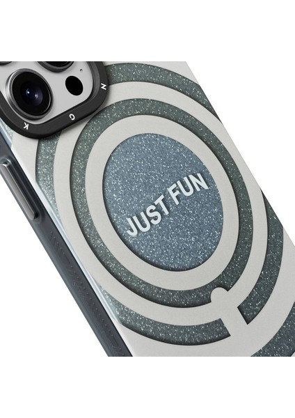 iPhone 14 Pro Max Uyumlu Kılıf Magsafe Şarj Özellikli Star Dazzle Serisi Kapak Gri modelleri