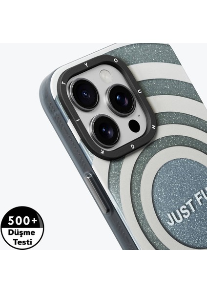 iPhone 14 Pro Max Uyumlu Kılıf Magsafe Şarj Özellikli Star Dazzle Serisi Kapak Gri fırsatları
