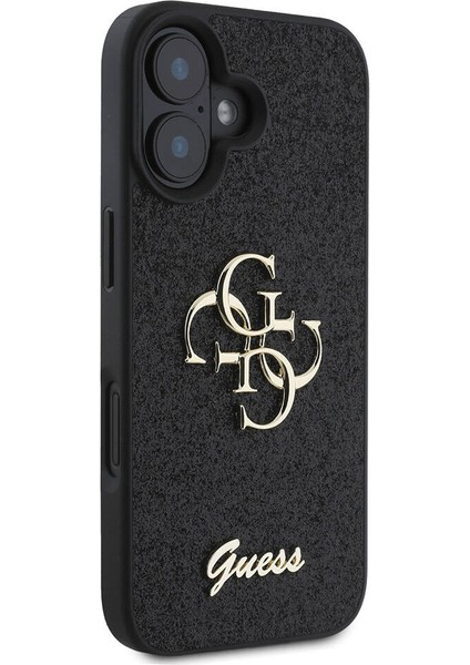 iPhone 16 Uyumlu Kılıf Guess Orjinal Lisanslı 4g Büyük Metal Logolu Glitter Kapak Siyah fiyatları