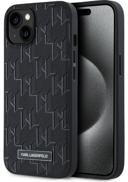 Apple iPhone 14 Kılıf Orjinal Lisanslı Magsafe Şarj Özellikli Kl Yazılı Hot Stamp Siyah