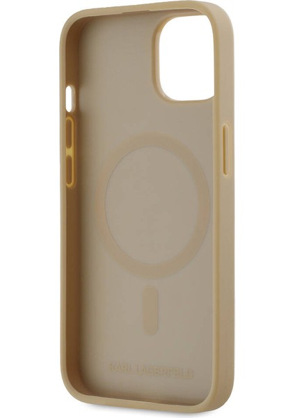 Apple iPhone 14 Kılıf Orjinal Lisanslı Magsafe Şarj Özellikli Kl Yazılı Hot Stamp Krem fırsatları