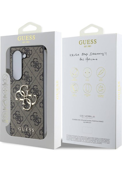 Galaxy Z Fold 6 Uyumlu Kılıf Guess Orjinal Lisanslı Leather Metal Logo Kapak Kahverengi modelleri