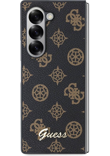 Galaxy Z Fold 6 Uyumlu Kılıf Guess Orjinal Lisanslı Peony Script Kapak Siyah