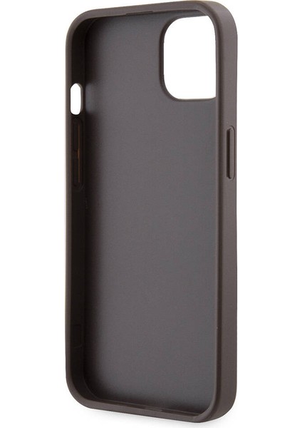 iPhone 14 Uyumlu Kılıf Guess Orjinal Lisanslı Pu Deri Taşlı Üçgen Logo 4g Desenli Kapak Kahverengi fırsatları