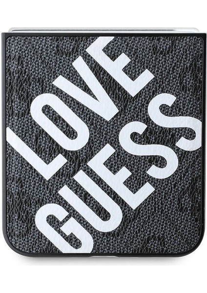 Galaxy Z Flip 6 Uyumlu Kılıf Guess Orjinal Lisanslı Love Guess Printing Kapak Siyah modelleri