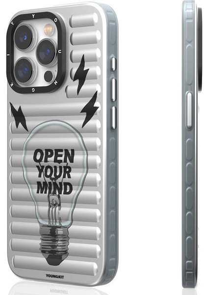 iPhone 14 Pro Uyumlu Kılıf Max Magsafe Şarj Özellikli Open Mind Serisi Kapak Gümüş fiyatları