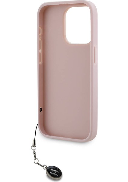 Apple iPhone 15 Pro Max Kılıf Lisanslı Anahtarlıklı Taşlı Saffiano Rhinestones Pembe modelleri