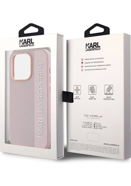 Apple iPhone 15 Pro Max Kılıf Lisanslı Anahtarlıklı Taşlı Saffiano Rhinestones Pembe fırsatları