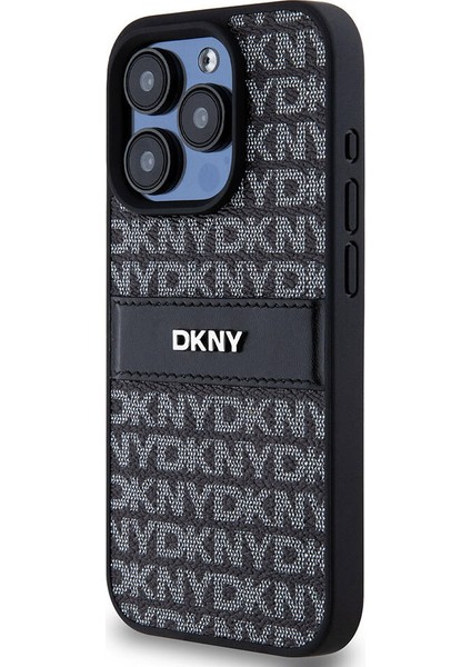 iPhone 15 Pro Max Uyumlu Kılıf Dkny Orjinal Lisanslı 3D Yazılı Repeat Texture Pattern Kapak Siyah fiyatları