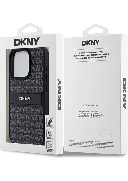 iPhone 15 Pro Max Uyumlu Kılıf Dkny Orjinal Lisanslı 3D Yazılı Repeat Texture Pattern Kapak Siyah indirimleri