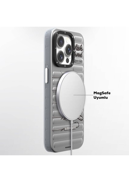 iPhone 14 Pro Max Uyumlu Kılıf Magsafe Şarj Özellikli Fishing Serisi Kapak Gri indirimleri