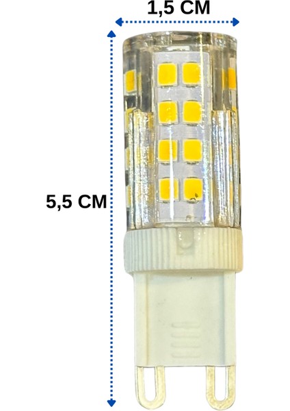 5W (35W) 3000K (Gün Işığı) G9 Duylu Dim Edilebilir LED Kapsül Ampul (4 Adet)