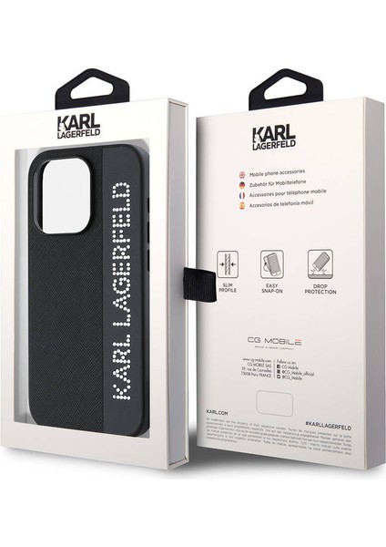 Apple iPhone 15 Pro Max Kılıf Lisanslı Anahtarlıklı Taşlı Saffiano Rhinestones Siyah fırsatları