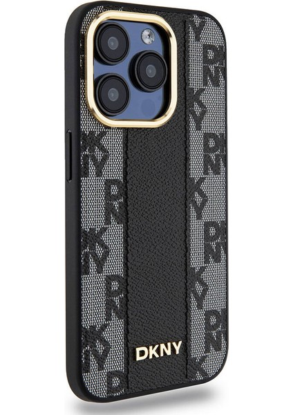 iPhone 15 Pro Kılıf Dkny Orjinal Lisanslı Magsafe Şarj Özellikli 3D Yazılı Checkered Pattern Siyah fiyatları