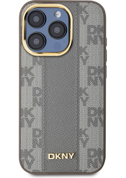 iPhone 15 Pro Kılıf Dkny Orjinal Lisanslı Magsafe Şarj Özellikli 3D Yazılı Checkered Pattern Krem fırsatları