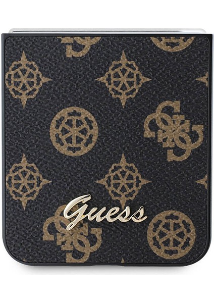 Galaxy Z Flip 6 Uyumlu Kılıf Guess Orjinal Lisanslı Peony Script Kapak Siyah modelleri