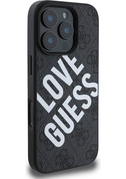 iPhone 16 Pro Max Uyumlu Kılıf Guess Orjinal Lisanslı Big Love Guess Kapak Siyah