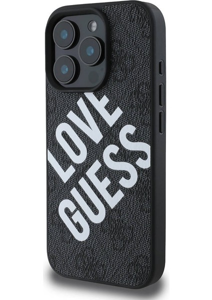 iPhone 16 Pro Max Uyumlu Kılıf Guess Orjinal Lisanslı Big Love Guess Kapak Siyah