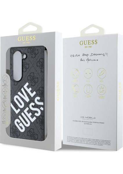 Galaxy Z Fold 6 Uyumlu Kılıf Guess Orjinal Lisanslı Love Guess Printing Kapak Siyah fırsatları