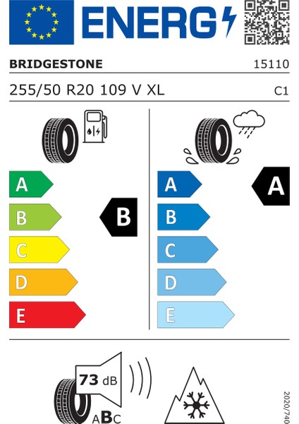 255/50 R20 109V Xl Blizzak Lm005 Oto Kış Lastiği (Üretim Yılı: 2024)