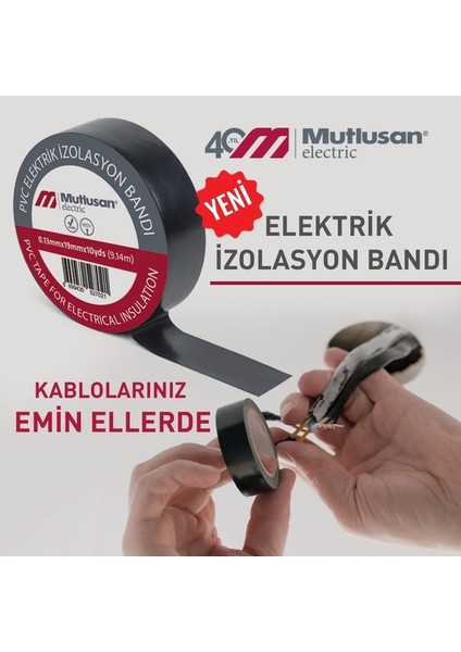 Siyah Izole Bant 10X19 10 Adet Elektrik Bandı