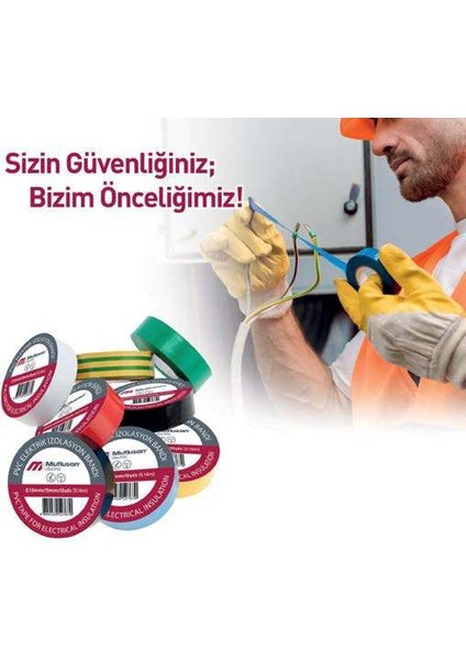 Siyah Izole Bant 10X19 10 Adet Elektrik Bandı