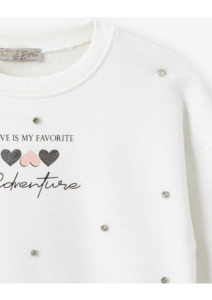 Kız Çocuk Taş Detaylı Sweatshirt fiyatları