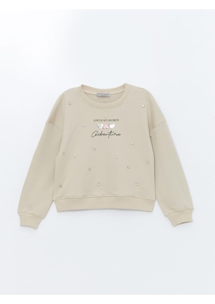 Kız Çocuk Taş Detaylı Sweatshirt