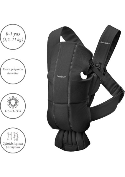 Balance Bliss Ana Kucağı & Kanguru Mini 3D Cotton Yeni Doğan Seti /black