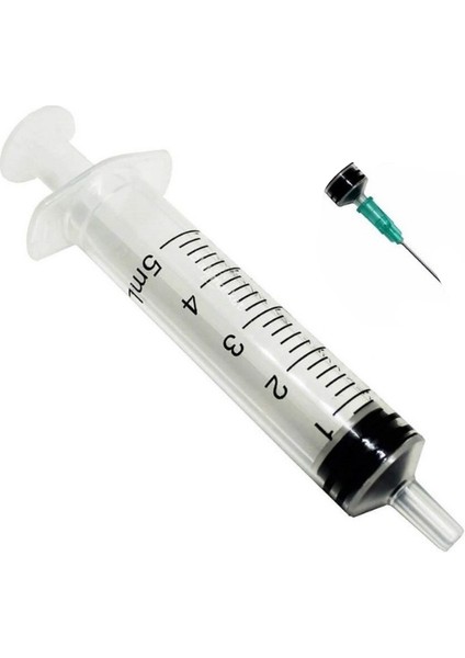 5 ml 3 Parça Yeşil Kısa İğneli Enjektör 21G x 16 mm (10 Adet)