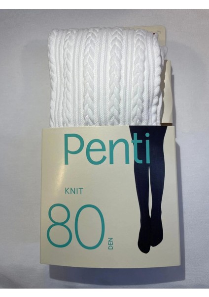 Pretty Knıt 80 Den Külotlu Çorap Beyaz 9-10 Yaş