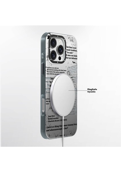iPhone 16 Pro Uyumlu Kılıf Magsafe Şarj Özellikli Youngkit Literary Serisi Classic Kapak Gri fırsatları