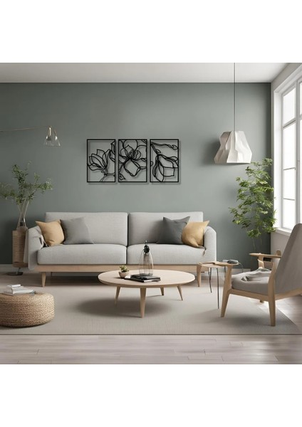 Modern Metal Duvar Sanatı Gül 3 Parça (3 Pieces Rose) Metal Duvar Tablosu Doğal fırsatları