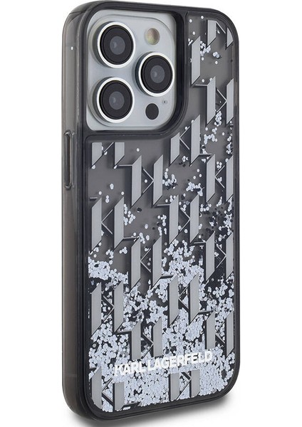 Apple iPhone 14 Pro Max Kılıf Orjinal Lisanslı Simli Kl Yazılı Monogram Gradıent Siyah fiyatları