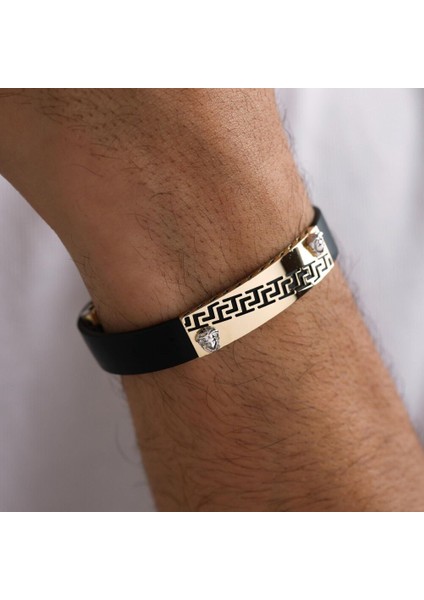 14 Ayar Altın Erkek Bileklik Grek Gösterişli 10 mm fiyatları