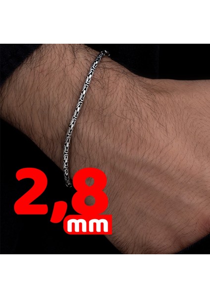 Erkek Gümüş Bileklik - Yuvarlak Kral Model Erkek Bileklik Künye modelleri