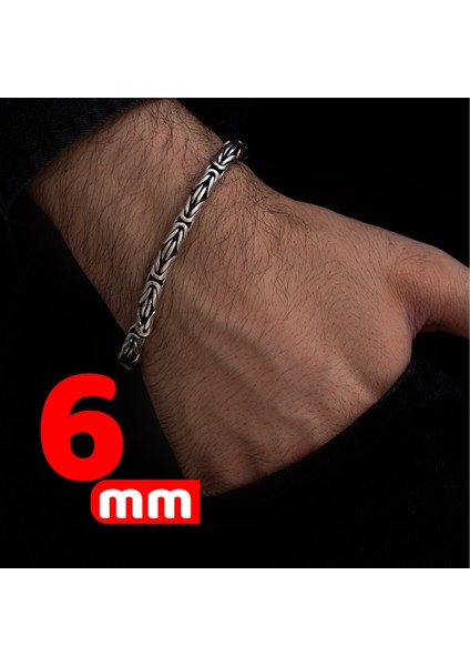 Erkek Gümüş Bileklik - Yuvarlak Kral Model Erkek Bileklik Künye