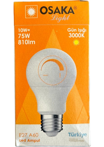 10W (75W) 3000K (Günışığı) E27 Duylu Dim Edilebilir LED Ampul