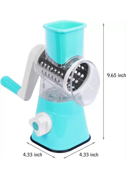 Tutma Kollu Çevirmeli Pratik Kesme ve Rendeleme Drum Grater Pratik Rulo Rende Kırmızı